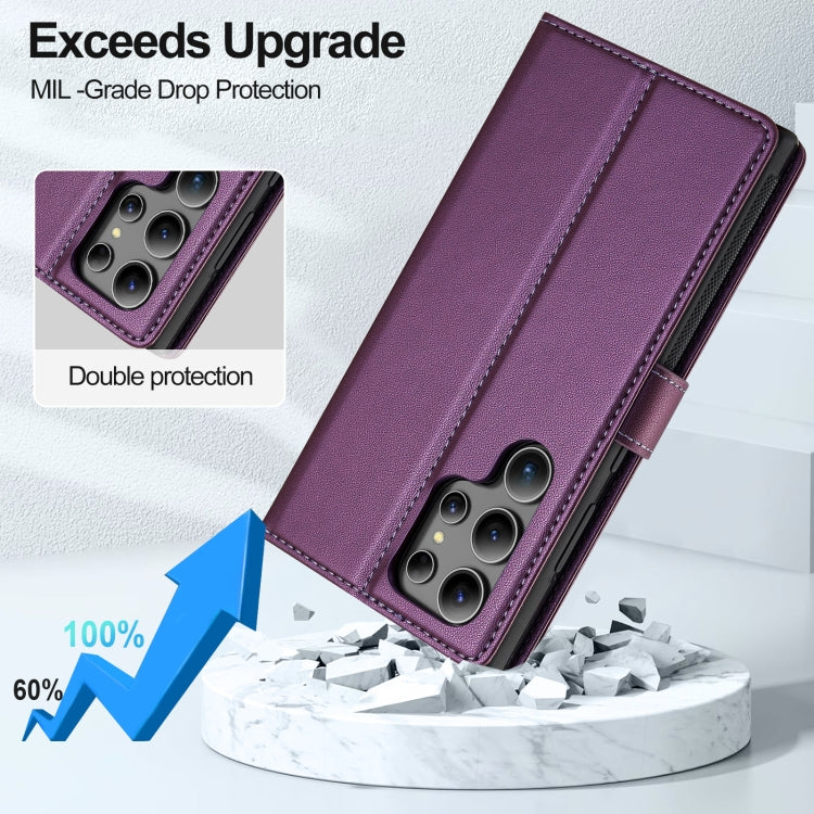 For Samsung Galaxy S24 Ultra 5G LC.IMEEKE L2 Series Detachable Magsafe PU Phone Case with Lanyard(Purple) - Galaxy S24 Ultra 5G Cases by LC.IMEEKE | Online Shopping South Africa | PMC Jewellery | Buy Now Pay Later Mobicred