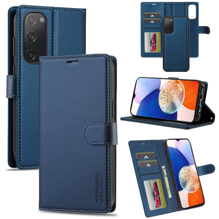 For Samsung Galaxy S20 FE 5G LC.IMEEKE L2 Series Detachable Magsafe PU Phone Case with Lanyard(Blue) - Galaxy Phone Cases by LC.IMEEKE | Online Shopping South Africa | PMC Jewellery | Buy Now Pay Later Mobicred