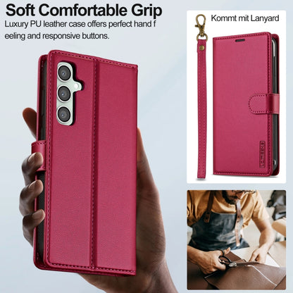 For Samsung Galaxy A35 5G LC.IMEEKE L2 Series Detachable Magsafe PU Phone Case with Lanyard(Red) - Galaxy Phone Cases by LC.IMEEKE | Online Shopping South Africa | PMC Jewellery | Buy Now Pay Later Mobicred