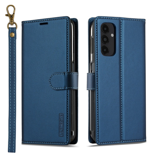 For Samsung Galaxy A14 4G / A14 5G LC.IMEEKE L2 Series Detachable Magsafe PU Phone Case with Lanyard(Blue) - Galaxy Phone Cases by LC.IMEEKE | Online Shopping South Africa | PMC Jewellery | Buy Now Pay Later Mobicred