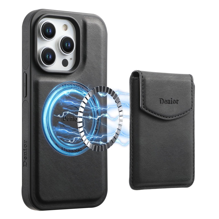 For iPhone 16 Pro Max Denior D19 Skin Feel MagSafe Detachable Card Slot Phone Case(Black) - iPhone 16 Pro Max Cases by Denior | Online Shopping South Africa | PMC Jewellery | Buy Now Pay Later Mobicred