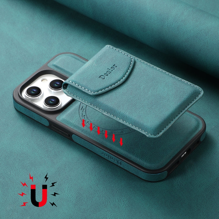 For iPhone 16 Pro Denior D19 Skin Feel MagSafe Detachable Card Slot Phone Case(Blue) - iPhone 16 Pro Cases by Denior | Online Shopping South Africa | PMC Jewellery | Buy Now Pay Later Mobicred