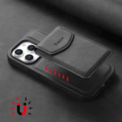 For iPhone 16 Plus Denior D19 Skin Feel MagSafe Detachable Card Slot Phone Case(Black) - iPhone 16 Plus Cases by Denior | Online Shopping South Africa | PMC Jewellery | Buy Now Pay Later Mobicred