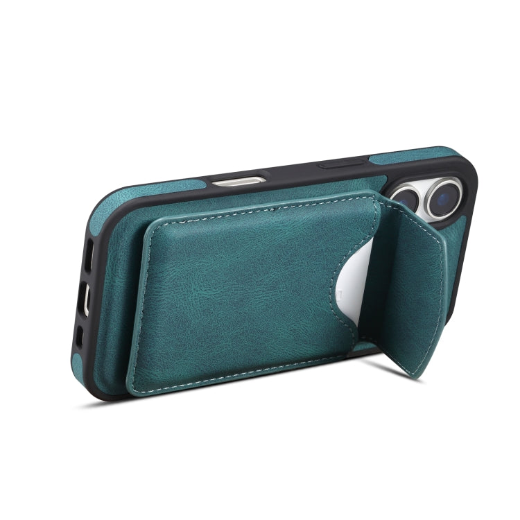 For iPhone 16 Denior D19 Skin Feel MagSafe Detachable Card Slot Phone Case(Blue) - iPhone 16 Cases by Denior | Online Shopping South Africa | PMC Jewellery | Buy Now Pay Later Mobicred