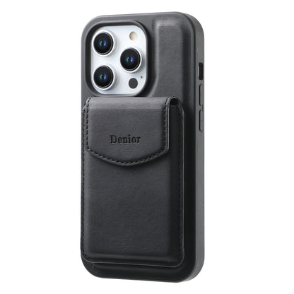 For iPhone 16 Denior D19 Skin Feel MagSafe Detachable Card Slot Phone Case(Black) - iPhone 16 Cases by Denior | Online Shopping South Africa | PMC Jewellery | Buy Now Pay Later Mobicred