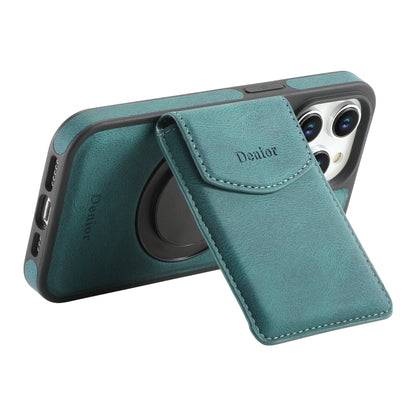 For iPhone 16 Pro Max Denior D20 Skin Feel MagSafe Holder Detachable Card Slot Phone Case(Blue) - iPhone 16 Pro Max Cases by Denior | Online Shopping South Africa | PMC Jewellery | Buy Now Pay Later Mobicred