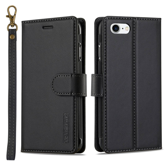 For iPhone 7 / 8 / SE 2020 2022 LC.IMEEKE L2 Series Detachable Magsafe PU Phone Case with Lanyard(Black) - iPhone SE 2022 / 2020 / 8 / 7 Cases by LC.IMEEKE | Online Shopping South Africa | PMC Jewellery | Buy Now Pay Later Mobicred