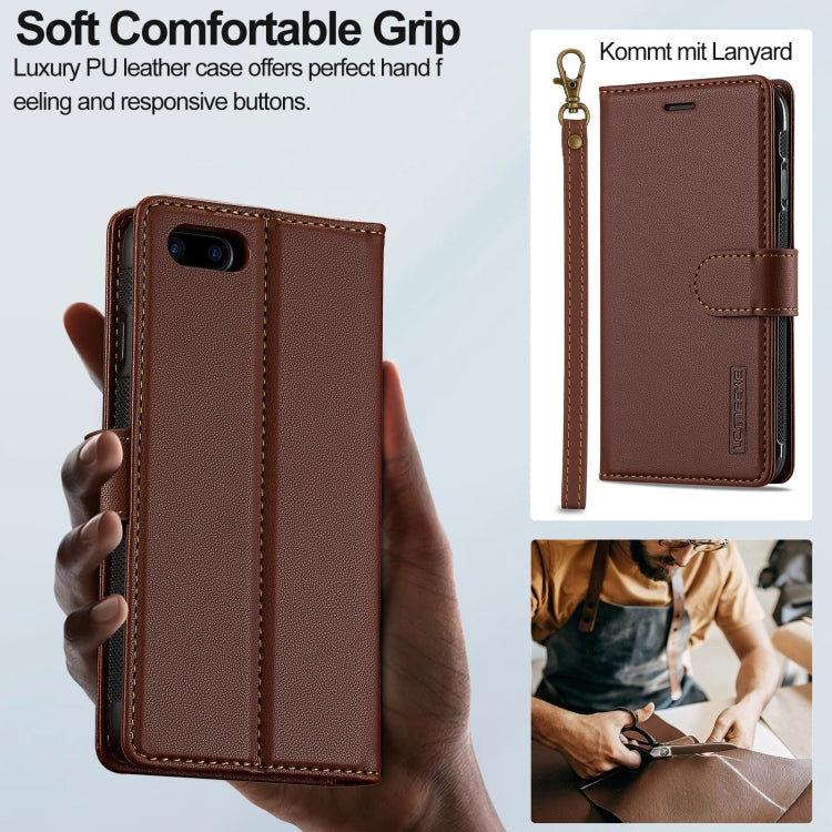 For iPhone 7 / 8 / SE 2020 2022 LC.IMEEKE L2 Series Detachable Magsafe PU Phone Case with Lanyard(Brown) - iPhone SE 2022 / 2020 / 8 / 7 Cases by LC.IMEEKE | Online Shopping South Africa | PMC Jewellery | Buy Now Pay Later Mobicred