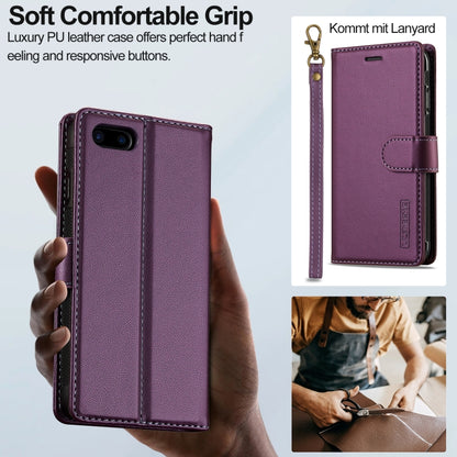 For iPhone 7 Plus / 8 Plus LC.IMEEKE L2 Series Detachable Magsafe PU Phone Case with Lanyard(Purple) - More iPhone Cases by LC.IMEEKE | Online Shopping South Africa | PMC Jewellery | Buy Now Pay Later Mobicred