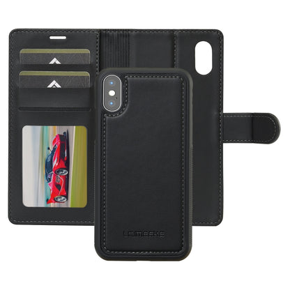 For iPhone XR LC.IMEEKE L2 Series Detachable Magsafe PU Phone Case with Lanyard(Black) - More iPhone Cases by LC.IMEEKE | Online Shopping South Africa | PMC Jewellery | Buy Now Pay Later Mobicred