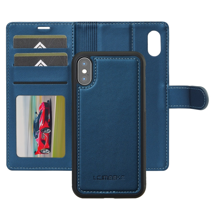 For iPhone XR LC.IMEEKE L2 Series Detachable Magsafe PU Phone Case with Lanyard(Blue) - More iPhone Cases by LC.IMEEKE | Online Shopping South Africa | PMC Jewellery | Buy Now Pay Later Mobicred