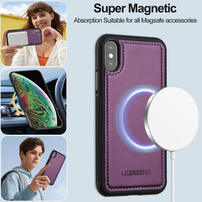 For iPhone XR LC.IMEEKE L2 Series Detachable Magsafe PU Phone Case with Lanyard(Purple) - More iPhone Cases by LC.IMEEKE | Online Shopping South Africa | PMC Jewellery | Buy Now Pay Later Mobicred