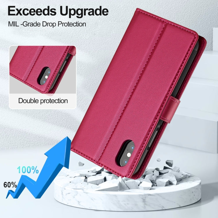 For iPhone XS Max LC.IMEEKE L2 Series Detachable Magsafe PU Phone Case with Lanyard(Red) - More iPhone Cases by LC.IMEEKE | Online Shopping South Africa | PMC Jewellery | Buy Now Pay Later Mobicred