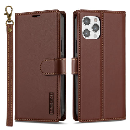 For iPhone 12 / 12 Pro LC.IMEEKE L2 Series Detachable Magsafe PU Phone Case with Lanyard(Brown) - iPhone 12 / 12 Pro Cases by LC.IMEEKE | Online Shopping South Africa | PMC Jewellery | Buy Now Pay Later Mobicred