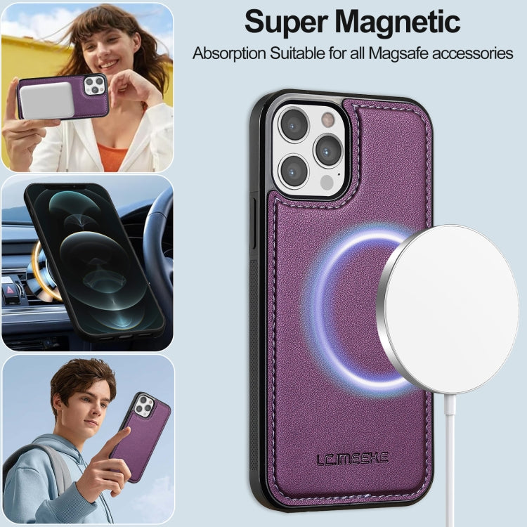 For iPhone 14 Pro Max LC.IMEEKE L2 Series Detachable Magsafe PU Phone Case with Lanyard(Purple) - iPhone 14 Pro Max Cases by LC.IMEEKE | Online Shopping South Africa | PMC Jewellery | Buy Now Pay Later Mobicred