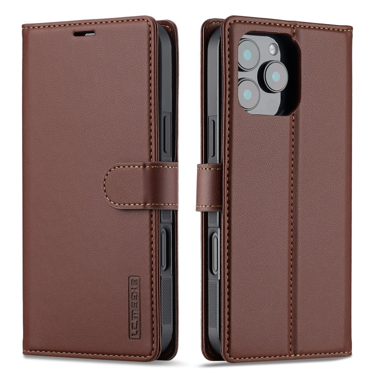 For iPhone 16 Pro Max LC.IMEEKE L2 Series Detachable Magsafe PU Phone Case with Lanyard(Brown) - iPhone 16 Pro Max Cases by LC.IMEEKE | Online Shopping South Africa | PMC Jewellery | Buy Now Pay Later Mobicred