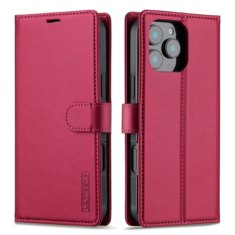 For iPhone 16 Pro Max LC.IMEEKE L2 Series Detachable Magsafe PU Phone Case with Lanyard(Red) - free shipping - PMC Jewellery - Order now!