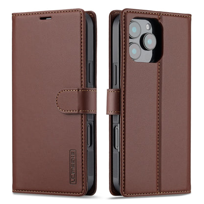 For iPhone 16 Pro LC.IMEEKE L2 Series Detachable Magsafe PU Phone Case with Lanyard(Brown) - iPhone 16 Pro Cases by LC.IMEEKE | Online Shopping South Africa | PMC Jewellery | Buy Now Pay Later Mobicred