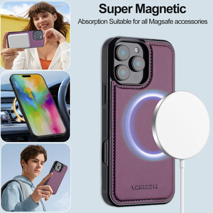 For iPhone 16 Pro LC.IMEEKE L2 Series Detachable Magsafe PU Phone Case with Lanyard(Purple) - iPhone 16 Pro Cases by LC.IMEEKE | Online Shopping South Africa | PMC Jewellery | Buy Now Pay Later Mobicred