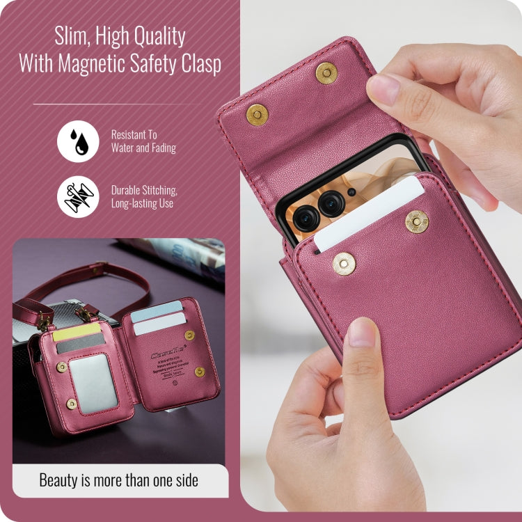 For Motorola Razr Series CaseMe Me50 Mini Lanyard Universal Bag(Wine Red) - Motorola Cases by CaseMe | Online Shopping South Africa | PMC Jewellery | Buy Now Pay Later Mobicred