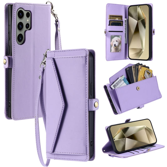 For Samsung Galaxy S25 Ultra 5G Wallet Multi-card Slot Leather Phone Case with Lanyard(Purple) - Galaxy S25 Ultra 5G Cases by PMC Jewellery | Online Shopping South Africa | PMC Jewellery | Buy Now Pay Later Mobicred