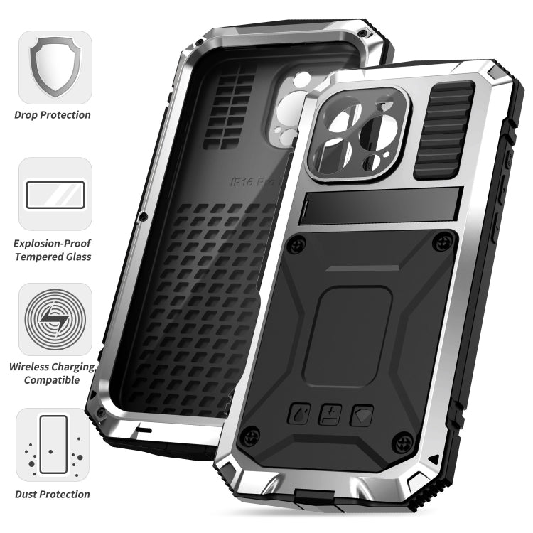 For iPhone 16 Pro Max R-JUST Life Waterproof Dustproof Shockproof Phone Case(Silver) - iPhone 16 Pro Max Cases by R-JUST | Online Shopping South Africa | PMC Jewellery | Buy Now Pay Later Mobicred