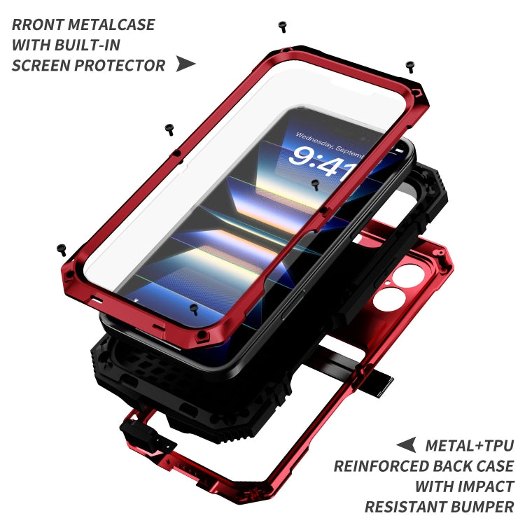 For iPhone 16 Plus R-JUST Life Waterproof Dustproof Shockproof Phone Case(Red) - iPhone 16 Plus Cases by R-JUST | Online Shopping South Africa | PMC Jewellery | Buy Now Pay Later Mobicred