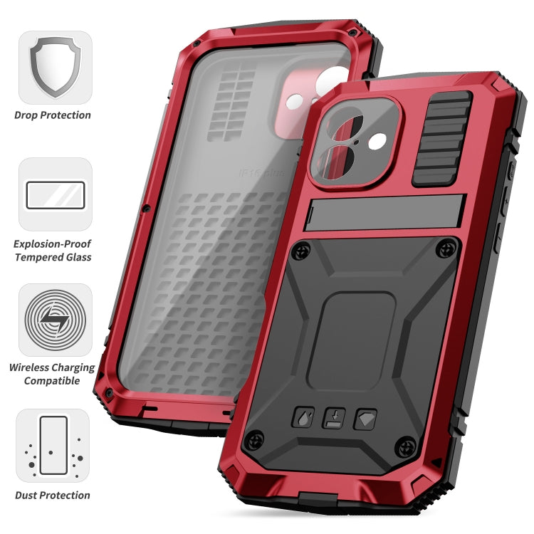 For iPhone 16 R-JUST Life Waterproof Dustproof Shockproof Phone Case(Red) - free shipping - PMC Jewellery - Order now!