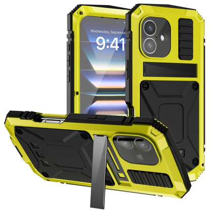 For iPhone 16 R-JUST Life Waterproof Dustproof Shockproof Phone Case(Yellow) - iPhone 16 Cases by R-JUST | Online Shopping South Africa | PMC Jewellery | Buy Now Pay Later Mobicred