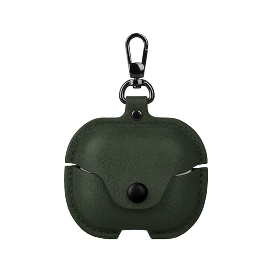 For Samsung Galaxy Buds 3 Business Leather Bluetooth Earphone Protective Case with Hook(Green) - Samsung Earphone Case by PMC Jewellery | Online Shopping South Africa | PMC Jewellery | Buy Now Pay Later Mobicred