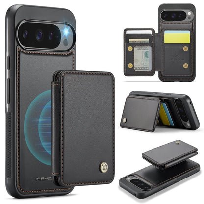 For Google Pixel 9 Pro XL JEEHOOD J05 Business Magnetic Style RFID Leather Phone Case(Black) - Google Cases by JEEHOOD | Online Shopping South Africa | PMC Jewellery | Buy Now Pay Later Mobicred