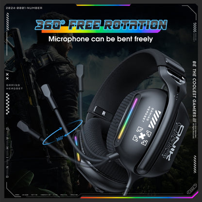 ONIKUMA X12 USB /  3.5mm Wired RGB Light Gaming Headset with Mic, Cable length: 2.2m(Black) - Multimedia Headset by ONIKUMA | Online Shopping South Africa | PMC Jewellery | Buy Now Pay Later Mobicred