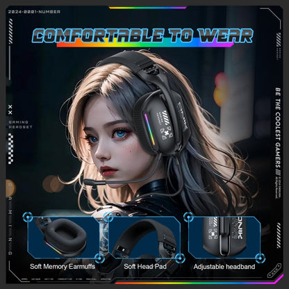 ONIKUMA X12 USB /  3.5mm Wired RGB Light Gaming Headset with Mic, Cable length: 2.2m(Black) - Multimedia Headset by ONIKUMA | Online Shopping South Africa | PMC Jewellery | Buy Now Pay Later Mobicred