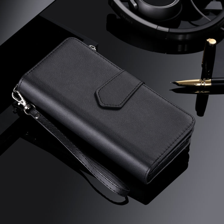 For iPhone 16 Plus Solid Color 2 in 1 Zipper Shockproof Phone Case(Black) - free shipping - PMC Jewellery - Order now!