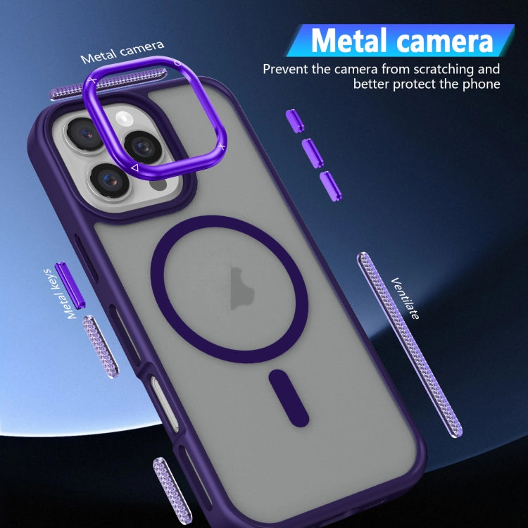 For iPhone 16 Pro Breathable Skin Feel Frosted MagSafe Magnetic Phone Case(Dark Blue) - iPhone 16 Pro Cases by PMC Jewellery | Online Shopping South Africa | PMC Jewellery | Buy Now Pay Later Mobicred