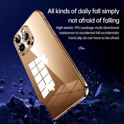 For iPhone 16 Pro SULADA Shine Through Series Plating TPU Transparent Phone Case(Gold) - iPhone 16 Pro Cases by SULADA | Online Shopping South Africa | PMC Jewellery | Buy Now Pay Later Mobicred