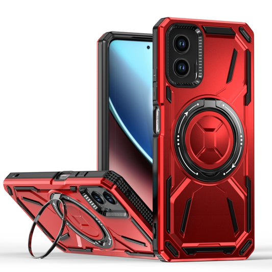 For Motorola Moto G 5G 2024 Armor II Series MagSafe Magnetic Holder Phone Case(Red) - Motorola Cases by PMC Jewellery | Online Shopping South Africa | PMC Jewellery | Buy Now Pay Later Mobicred