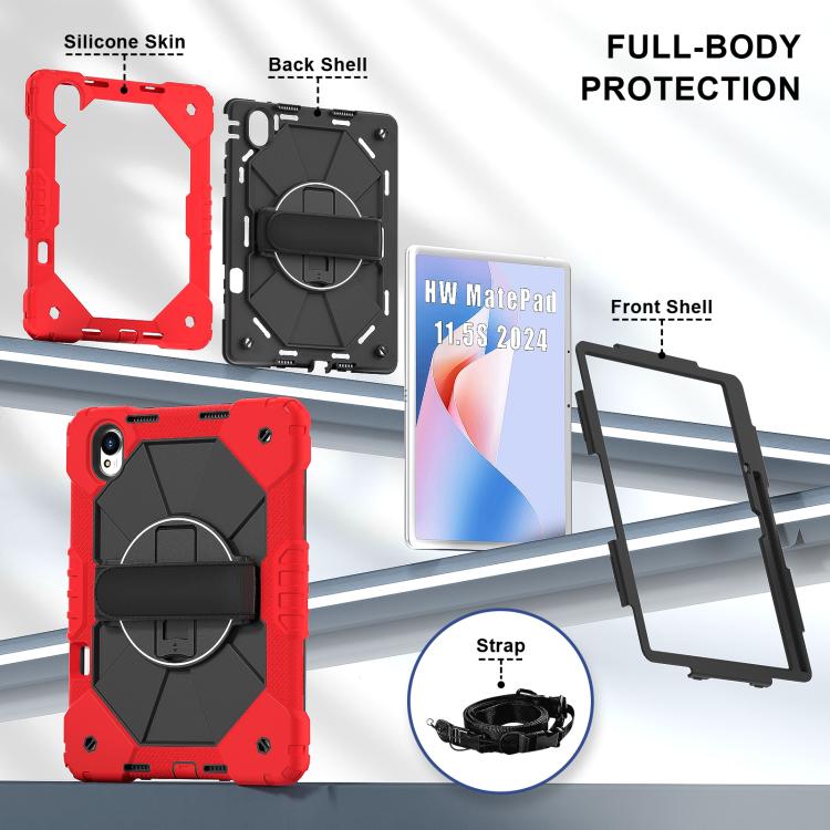 For Huawei MatePad 11.5 S Contrast Color Robot Silicone Hybrid PC Tablet Case(Red Black) - Huawei by PMC TechLife | Online Shopping South Africa | PMC TechLife | Buy Now Pay Later Mobicred