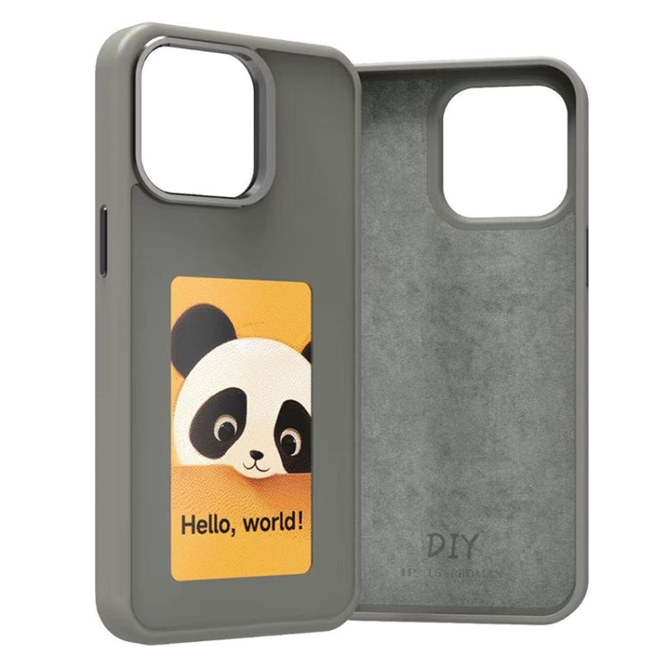 For iPhone 16 Pro Max Four-Color E-ink Screen NFC DIY Phone Case(Grey) - iPhone 16 Pro Max Cases by PMC Jewellery | Online Shopping South Africa | PMC Jewellery | Buy Now Pay Later Mobicred