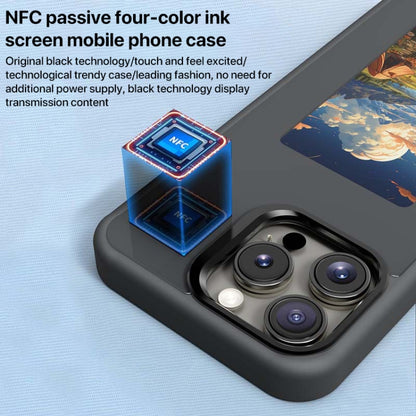 For iPhone 16 Pro Four-Color E-ink Screen NFC DIY Phone Case(Black) - iPhone 16 Pro Cases by PMC Jewellery | Online Shopping South Africa | PMC Jewellery | Buy Now Pay Later Mobicred