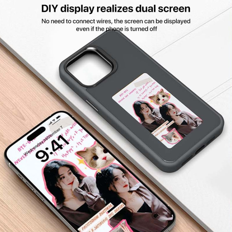 For iPhone 16 Four-Color E-ink Screen NFC DIY Phone Case(Black) - iPhone 16 Cases by PMC Jewellery | Online Shopping South Africa | PMC Jewellery | Buy Now Pay Later Mobicred