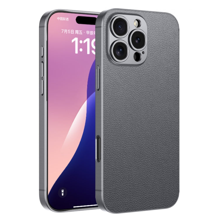 For iPhone 16 Pro Max GKK Metal Paint Skin Feel Leather Full Coverage Phone Case(Mountain Gray) - iPhone 16 Pro Max Cases by GKK | Online Shopping South Africa | PMC Jewellery | Buy Now Pay Later Mobicred