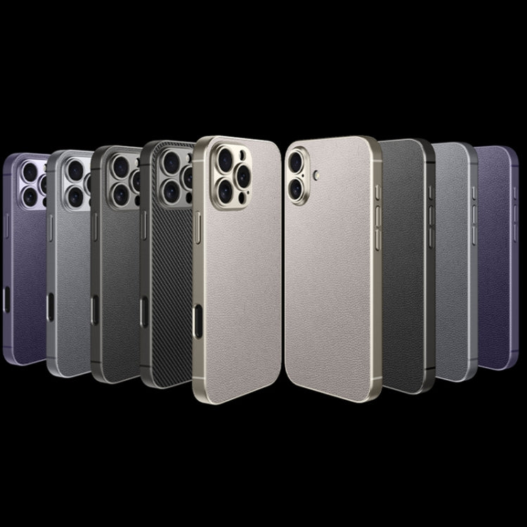 For iPhone 16 Pro GKK Metal Paint Skin Feel Leather Full Coverage Phone Case(Titanium Grey) - iPhone 16 Pro Cases by GKK | Online Shopping South Africa | PMC Jewellery | Buy Now Pay Later Mobicred