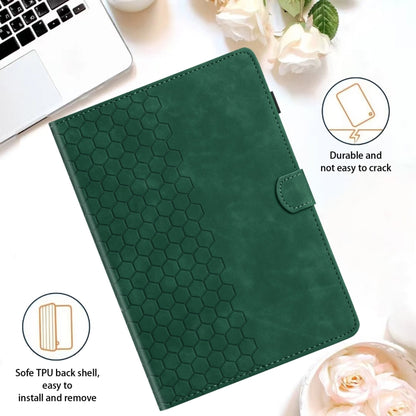 For Lenovo Tab M11 / Xiaoxin Pad 2024 Honeycomb Embossed Leather Smart Tablet Case(Green) - Lenovo by PMC Jewellery | Online Shopping South Africa | PMC Jewellery | Buy Now Pay Later Mobicred