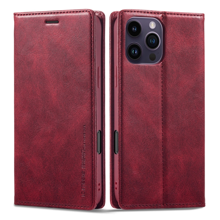 For iPhone 16 Pro Max LC.IMEEKE RFID Anti-theft Leather Phone Case(Red) - iPhone 16 Pro Max Cases by LC.IMEEKE | Online Shopping South Africa | PMC Jewellery | Buy Now Pay Later Mobicred