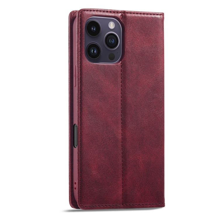 For iPhone 16 Pro Max LC.IMEEKE RFID Anti-theft Leather Phone Case(Red) - iPhone 16 Pro Max Cases by LC.IMEEKE | Online Shopping South Africa | PMC Jewellery | Buy Now Pay Later Mobicred