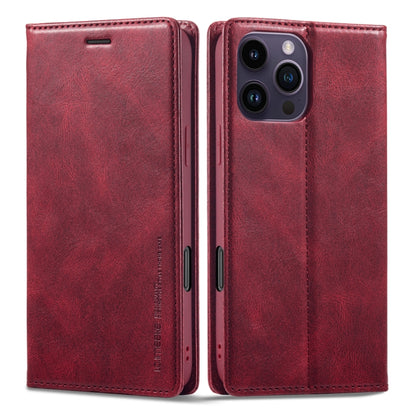 For iPhone 16 Pro LC.IMEEKE RFID Anti-theft Leather Phone Case(Red) - iPhone 16 Pro Cases by LC.IMEEKE | Online Shopping South Africa | PMC Jewellery | Buy Now Pay Later Mobicred