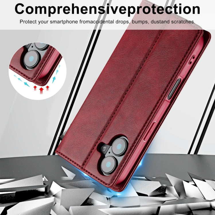 For iPhone 16 LC.IMEEKE RFID Anti-theft Leather Phone Case(Red) - iPhone 16 Cases by LC.IMEEKE | Online Shopping South Africa | PMC Jewellery | Buy Now Pay Later Mobicred