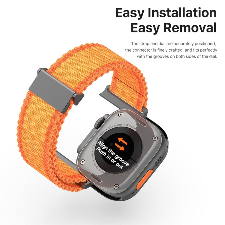 For Apple Watch Series 8 41mm DUX DUCIS YC Series Ocean Nylon Watch Band(Orange) - Watch Bands by DUX DUCIS | Online Shopping South Africa | PMC Jewellery | Buy Now Pay Later Mobicred