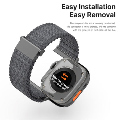 For Apple Watch Series 7 41mm DUX DUCIS YC Series Ocean Nylon Watch Band(Dark Grey) - Watch Bands by DUX DUCIS | Online Shopping South Africa | PMC Jewellery | Buy Now Pay Later Mobicred